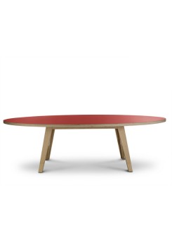Ovaler design Tisch, Farbe rot